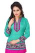 American Crepe Sea Green Short Kurti with Full Sleeves XS to XXL for Casual Wear Manufacturers  in Delhi