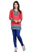 Attractive Red American Crepe Printed Short Tunic Kurti XS to XXL for Casual Wear Manufacturers  in Delhi