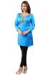 Beautiful Blue Hand Work Embroidered Short Kurti with Full Sleeves XS to XXL Manufacturers  in Delhi