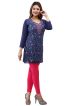 Beautiful Navy Blue Embroidered Georgette Short Kurti with Lining XS to XXL Manufacturers  in Delhi