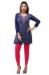 Beautiful Navy Blue Embroidered Georgette Short Kurti with Lining XS to XXL Manufacturers  in Delhi