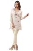 Beautiful White Embroidered Georgette Short Kurti with Lining XS to XXL for Casual Wear Manufacturers  in Delhi