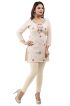 Beautiful White Embroidered Georgette Short Kurti with Lining XS to XXL for Casual Wear Manufacturers  in Delhi