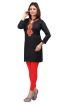  Black Embroidered Short Kurti with Full Sleeves Regular Fit for Casual Outings Sizes S XL Manufacturers  in Delhi