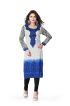 Blue and White American Crepe Long Straight Kurti Ideal for Casual or Semi Formal Wear Sizes S to XL Manufacturers  in Delhi