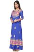 Blue with Gold Print with Full Sleeves Loose Fit for Casual Outings Free Size Manufacturers  in Delhi