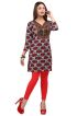 Brown Floral Printed and Embroidered Short Kurti with Full Sleeves Regular Fit for Casual Outings Sizes S XL Manufacturers  in Delhi