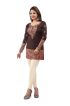 Casual American Crepe Brown Printed Short Kurti with Full Sleeves Sizes XS to XXL Manufacturers  in Delhi