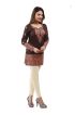 Casual American Crepe Brown Printed Short Kurti with Full Sleeves Sizes XS to XXL Manufacturers  in Delhi