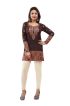 Casual American Crepe Brown Printed Short Kurti with Full Sleeves Sizes XS to XXL Manufacturers  in Delhi