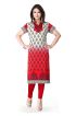 Chic Red and White American Crepe Long Kurti with Elegant Design Manufacturers  in Delhi