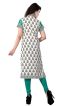 Chic Turquoise and White A Line Long Kurti in American Crepe for Casual Style Manufacturers  in Delhi