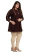 Coffee Plus Size Rayon Kurti with Lace Work and Accessories Casual Fit Sizes 1XL 4XL Manufacturers  in Delhi