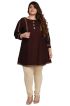 Coffee Plus Size Rayon Kurti with Lace Work and Accessories Casual Fit Sizes 1XL 4XL Manufacturers  in Delhi