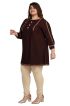 Coffee Plus Size Short Kurti with Accessory Detailing and Lace Work Perfect for Casual Wear Sizes XL 3XL Manufacturers  in Delhi