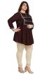 Coffee Plus Size Short Kurti with Lace Work for Casual Outings Fit XL to 3XL Manufacturers  in Delhi