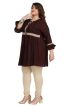 Coffee Plus Size Short Kurti with Stylish Sleeve Pattern Regular Fit for Casual Outings Sizes 1XL 4XL Manufacturers  in Delhi