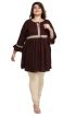 Coffee Plus Size Short Kurti with Stylish Sleeve Pattern Regular Fit for Casual Outings Sizes 1XL 4XL Manufacturers  in Delhi