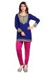 Comfortable Blue French Jacquard Kurti with Bandhani Design for Festive and Casual Events Manufacturers  in Delhi