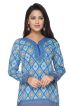 Comfortable Blue Printed Short Kurti with Full Sleeves for Daily and Festive Occasions Manufacturers  in Delhi