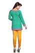 Comfortable Turquoise French Jacquard Printed Full Sleeves Kurti for Everyday Wear Manufacturers  in Delhi