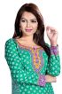 Comfortable Turquoise French Jacquard Printed Full Sleeves Kurti for Everyday Wear Manufacturers  in Delhi