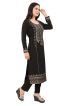 Elegant Black Embroidered Kurti in Viscose Rayon - Perfect Ethnic Wear for Women Manufacturers  in Delhi