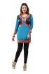 Elegant Blue Full Sleeve Kurti in Jacket Style with Printed Designs Perfect for Special Occasions Sizes S to XL Manufacturers  in Delhi