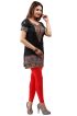 Elegant Dark Charcoal Printed Short Kurti with Half Sleeves Casual Fit Available in S XL Manufacturers  in Delhi