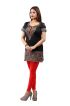 Elegant Dark Charcoal Printed Short Kurti with Half Sleeves Casual Fit Available in S XL Manufacturers  in Delhi