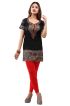 Elegant Dark Charcoal Printed Short Kurti with Half Sleeves Casual Fit Available in S XL Manufacturers  in Delhi