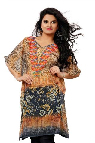 Elegant Multicolor Digital Printed Kurtis in Soft Georgette for Casual Outings Manufacturers, Suppliers, Exporters in Jharkhand