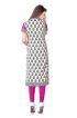 Elegant Pink and White Long Kurti with A Line Fit in Soft American Crepe Manufacturers  in Delhi