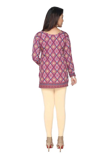 Elegant Purple American Crepe Short Kurti with Full Sleeves for Casual Style Manufacturers  in Delhi