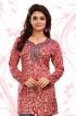 Elegant Red French Jacquard Kurti with Silky Print for Casual Outings XS to XXL Manufacturers  in Delhi