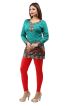 Elegant Turquoise French Jacquard Printed Short Kurti with Full Sleeves Manufacturers  in Delhi