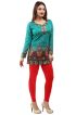 Elegant Turquoise French Jacquard Printed Short Kurti with Full Sleeves Manufacturers  in Delhi