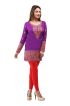 French Jacquard Magenta Printed Short Kurti With Full Sleeves Manufacturers  in Delhi