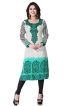 Green And White American Crepe Long Straight Kurti Aashi 112C Manufacturers  in Delhi