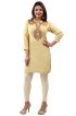 Khakhi Embroidered Short Kurti with Full Sleeves Trendy Fit for Casual Wear Sizes S to XL Manufacturers  in Delhi