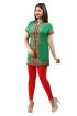 Lightweight Sea Green American Crepe Short Kurti with Half Sleeves for Comfort Manufacturers  in Delhi