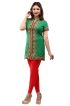 Lightweight Sea Green American Crepe Short Kurti with Half Sleeves for Comfort Manufacturers  in Delhi