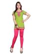 Mehendi Green French Jacquard Printed Full Sleeve kurtis Sizes S to XL Manufacturers  in Delhi