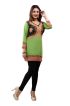 Mehndi Green French Jacquard Jacket Style Printed Short Kurti With Full Sleeve  Manufacturers  in Delhi