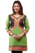 Mehndi Green French Jacquard Jacket Style Printed Short Kurti With Full Sleeve  Manufacturers  in Delhi