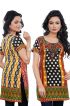 Multicolor American Crepe Half Sleeve Kurti With Patch Work Neckline Sizes S to XL Manufacturers  in Delhi