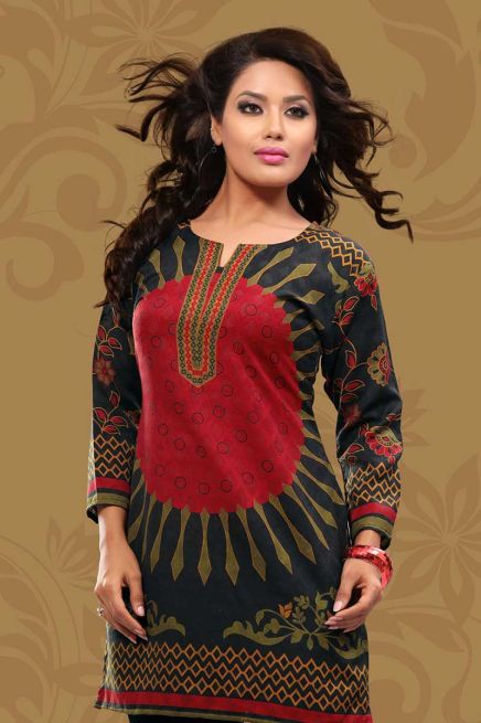 Multicolor Spun Butta Printed Kurtis Full Sleeves Sizes S to XL Manufacturers  in Delhi