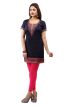 Navy Blue American Crepe Printed Short Kurti with Half Sleeves Relaxed Fit for Casual Wear Sizes S to XL Manufacturers  in Delhi