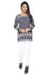 Navy Blue and White Printed Short Kurti with Full Sleeves S to XXL Manufacturers  in Delhi