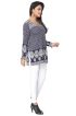 Navy Blue and White Printed Short Kurti with Full Sleeves S to XXL Manufacturers  in Delhi